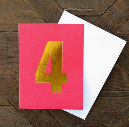 MINI GOLD FOILED FOUR CARD - FUCHSIA PINK | KALI STILEMAN