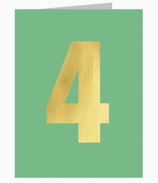 MINI GOLD FOILED FOUR CARD - SEA GREEN | KALI STILEMAN