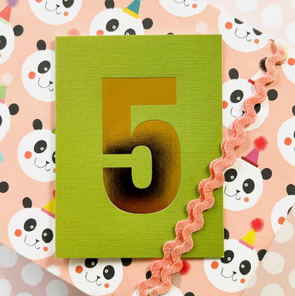 MINI GOLD FOILED FIVE CARD - GRASS GREEN | KALI STILEMAN