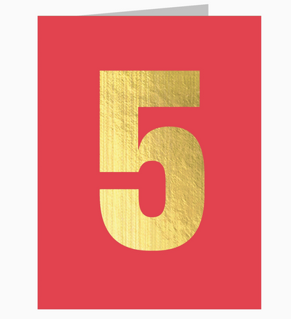 MINI GOLD FOILED FIVE CARD - RASPBERRY RED | KALI STILEMAN