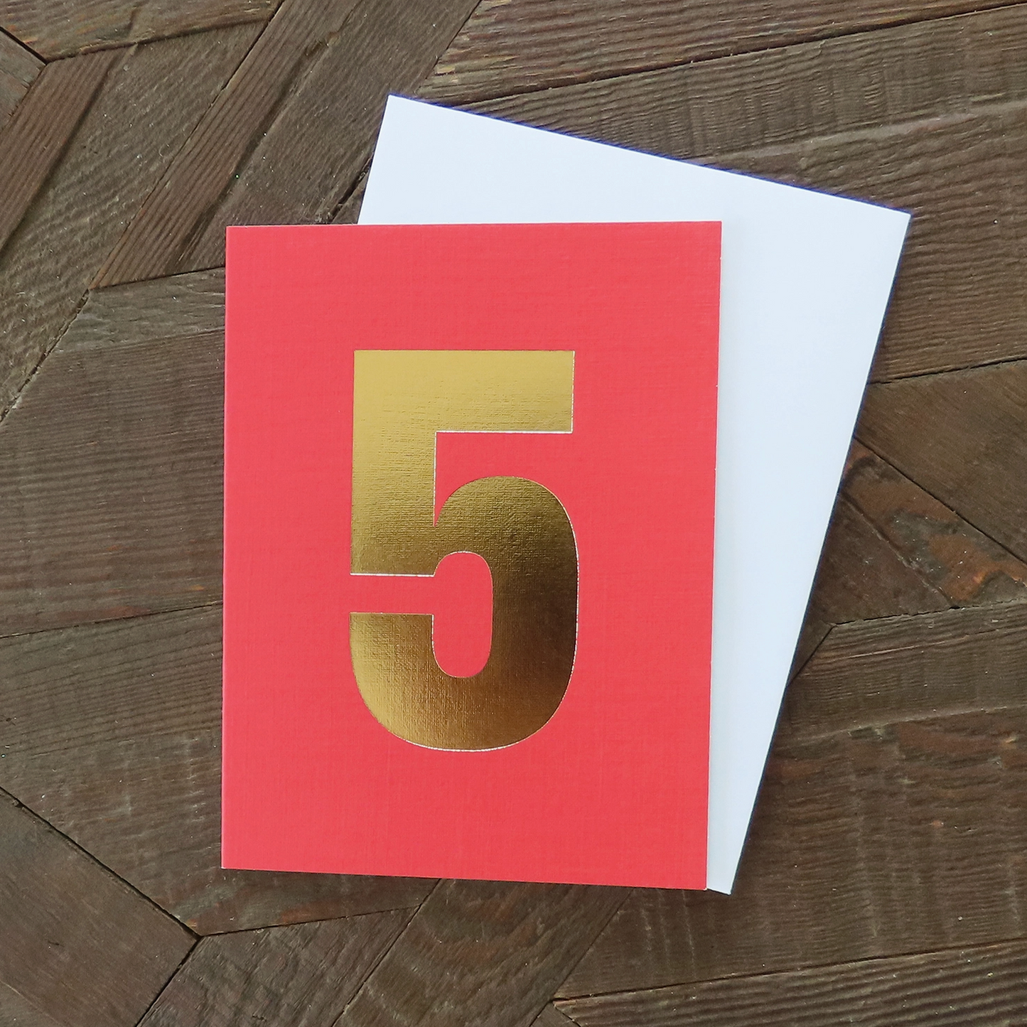 MINI GOLD FOILED FIVE CARD - RASPBERRY RED | KALI STILEMAN