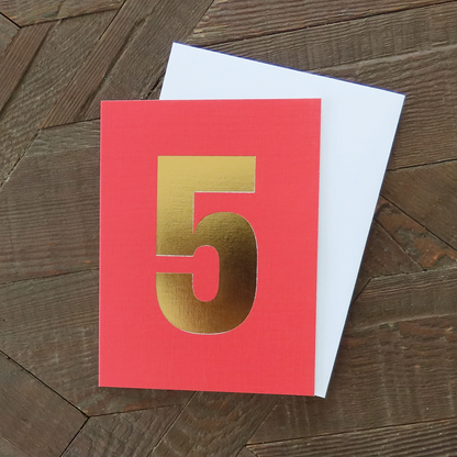 MINI GOLD FOILED FIVE CARD - RASPBERRY RED | KALI STILEMAN