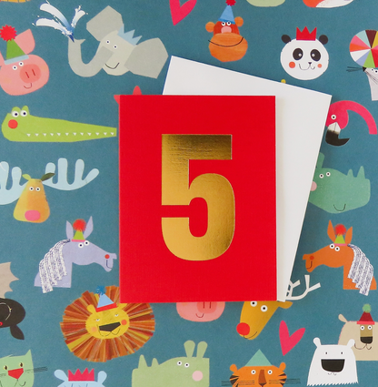 MINI GOLD FOILED FIVE CARD - RASPBERRY RED | KALI STILEMAN