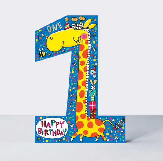 COOKIE CUTTERS - AGE 1 GIRAFFE BIRTHDAY CARD | RACHEL ELLEN
