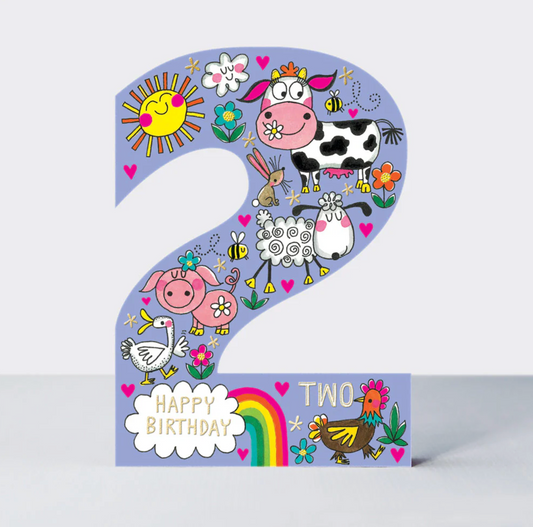 COOKIE CUTTERS - AGE 2 FARM YARD BIRTHDAY CARD | RACHEL ELLEN