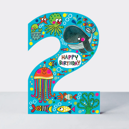COOKIE CUTTERS - AGE 2 UNDER THE SEA BIRTHDAY CARD | RACHEL ELLEN