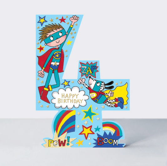 COOKIE CUTTERS - AGE 4 SUPER HERO BIRTHDAY CARD | RACHEL ELLEN