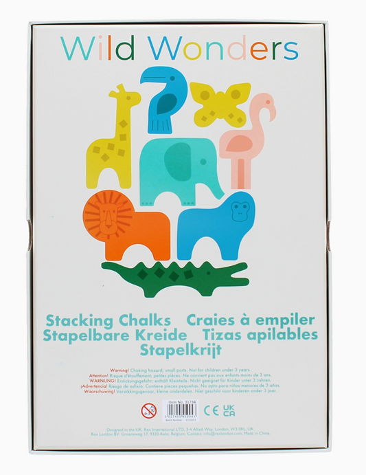 ANIMAL SHAPED STACKING CHALK - WILD WONDERS | REX LONDON
