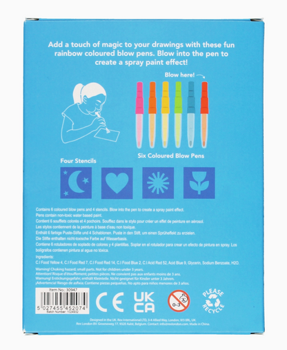 MAGIC RAINBOW COLOURED BLOW PENS | REX LONDON