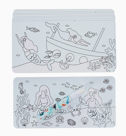 MAGIC WATER COLOUR CARDS - MERMAIDS | REX LONDON