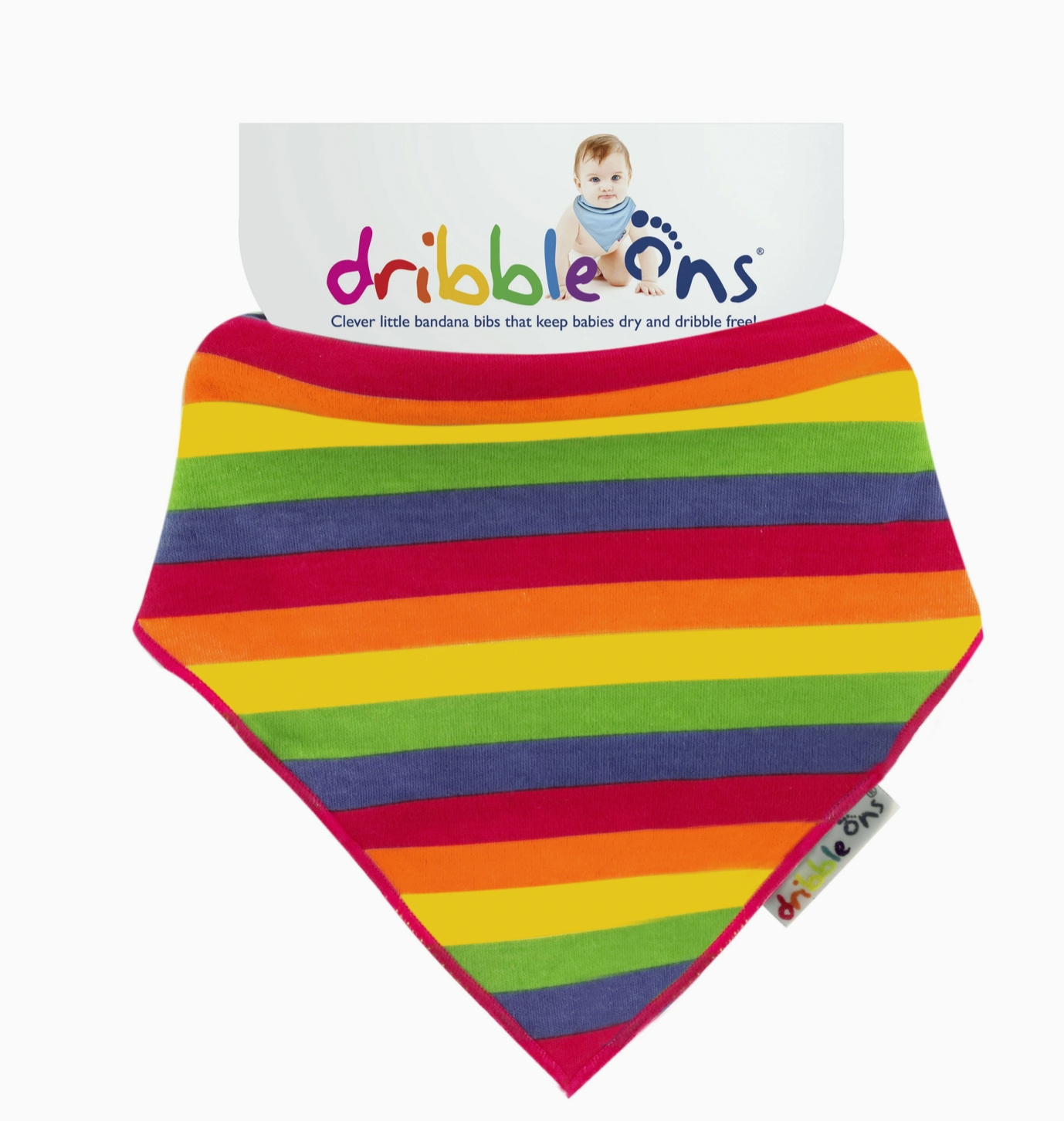 DRIBBLE ONS BIB - RAINBOW STRIPE