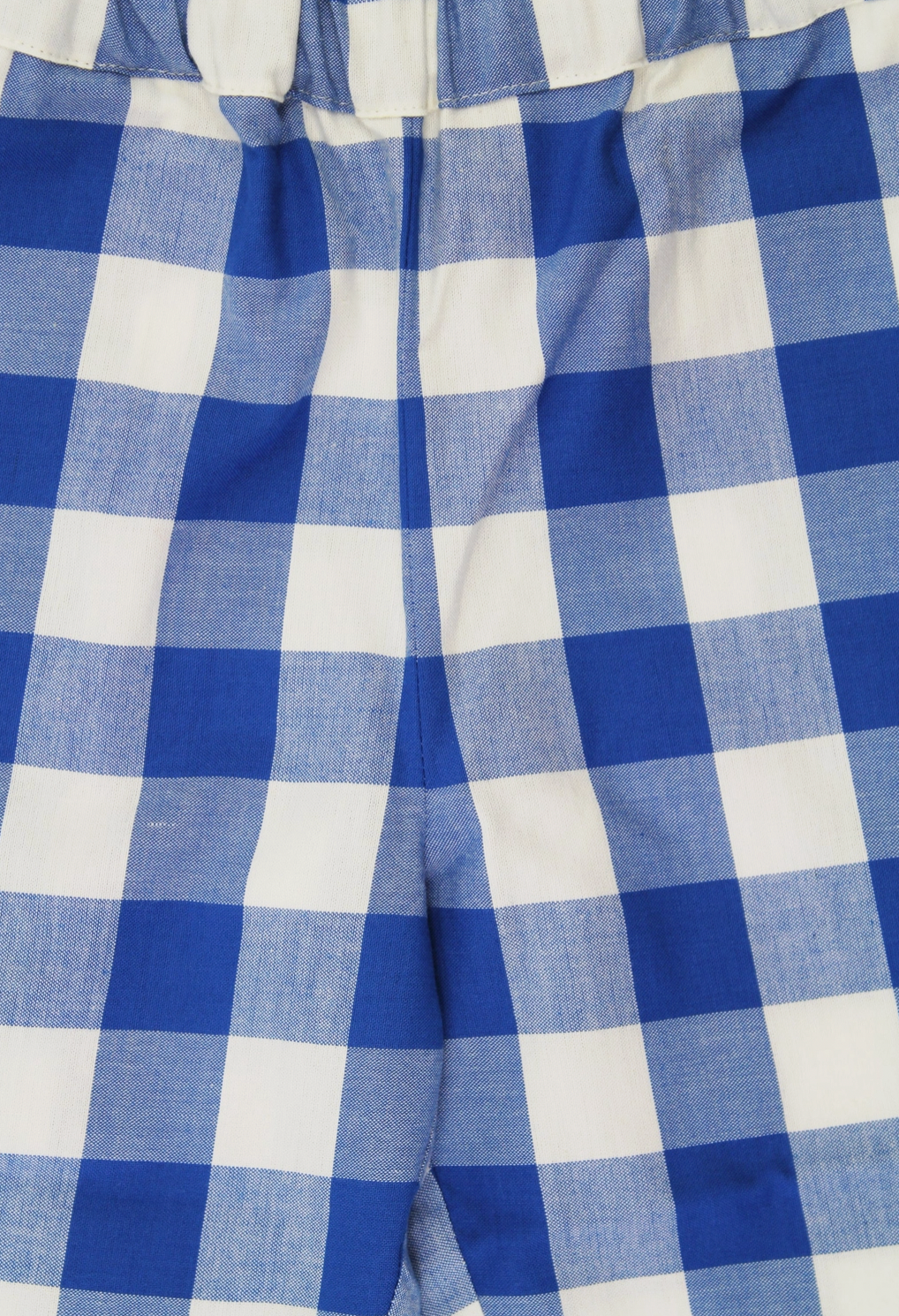 ORGANIC BLUE GINGHAM WOVEN TROUSERS | TOBY TIGER