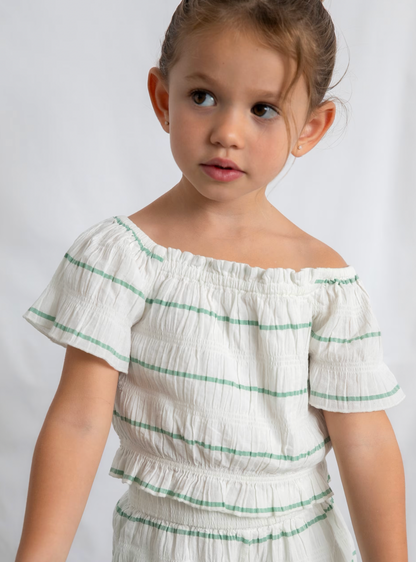 GIRLS STRIPE WIDE-LEG  TROUSER & TOP OUTFIT | MAYORAL
