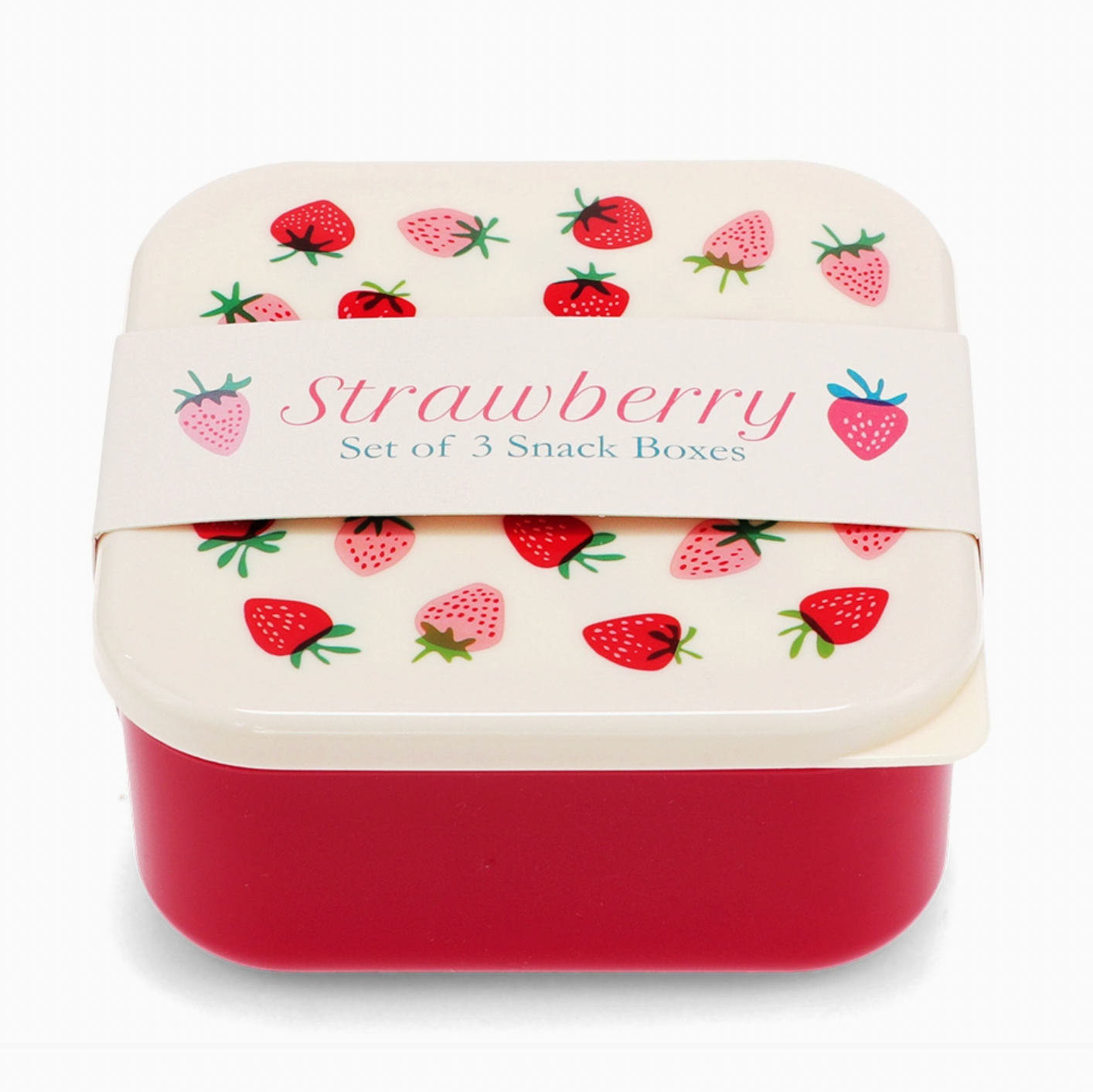 SNACK BOXES SET OF 3 - STRAWBERRY | REX LONDON