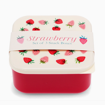 SNACK BOXES SET OF 3 - STRAWBERRY | REX LONDON