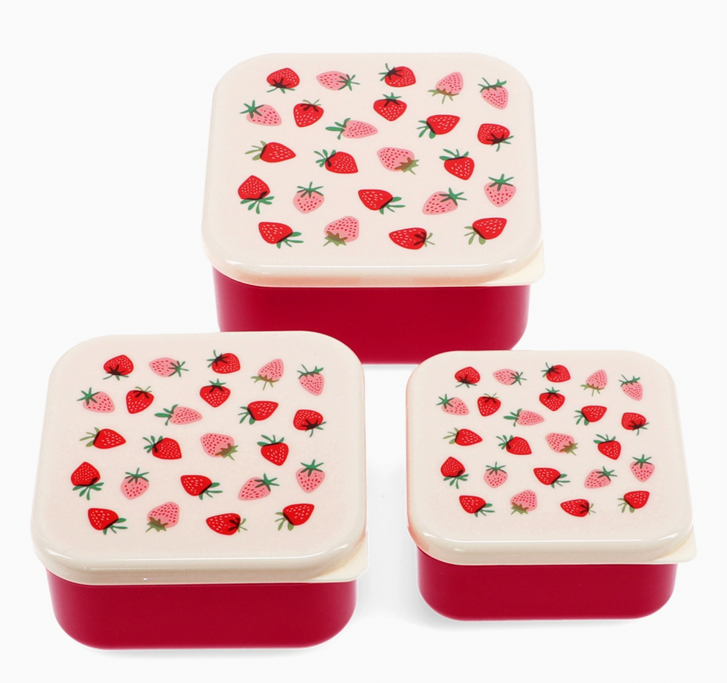 SNACK BOXES SET OF 3 - STRAWBERRY | REX LONDON
