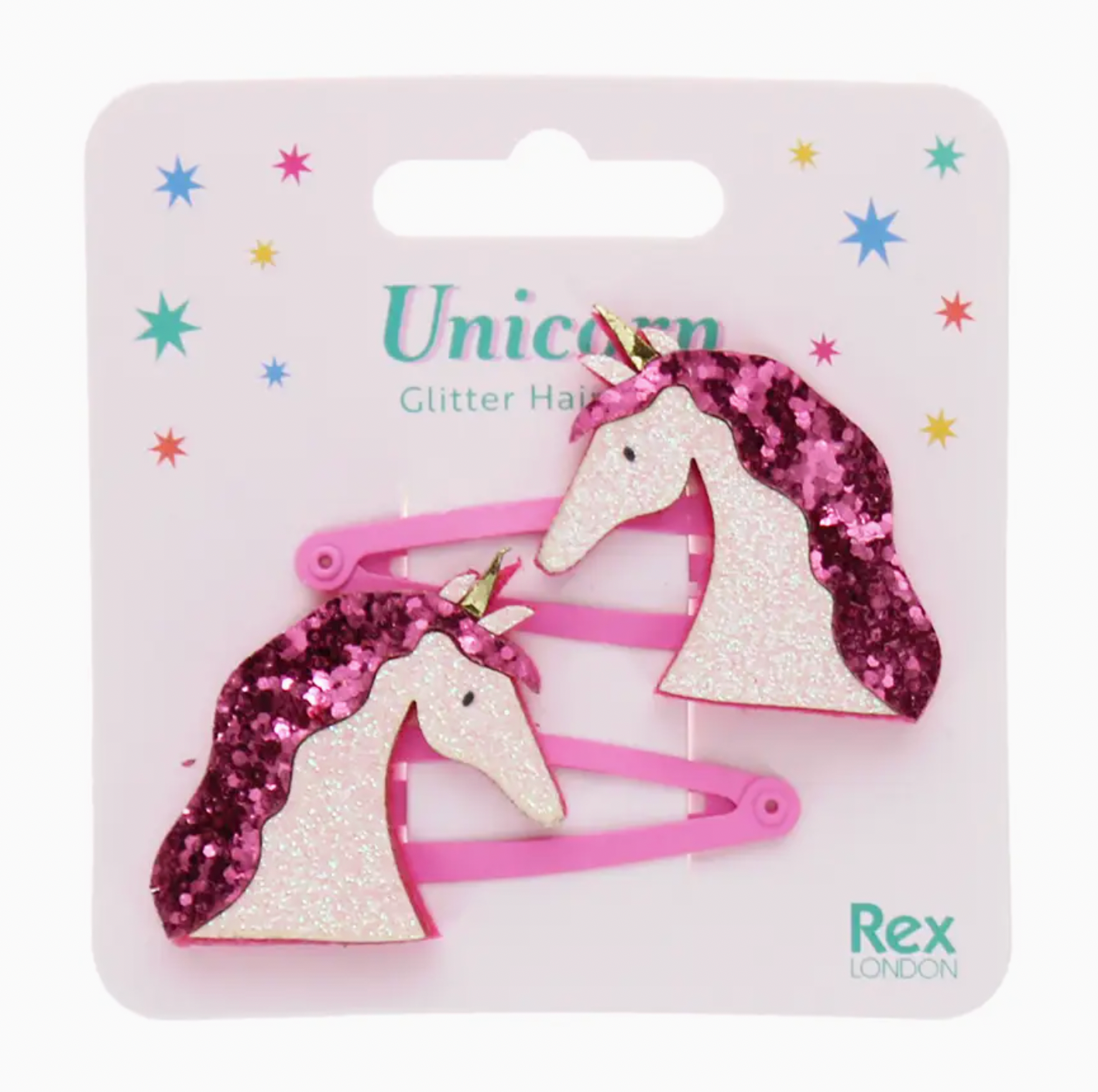 GLITTER UNICORN HAIR CLIPS - SET OF 2 | REX LONDON