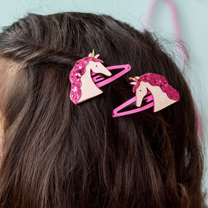 GLITTER UNICORN HAIR CLIPS - SET OF 2 | REX LONDON
