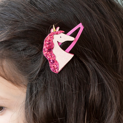 GLITTER UNICORN HAIR CLIPS - SET OF 2 | REX LONDON
