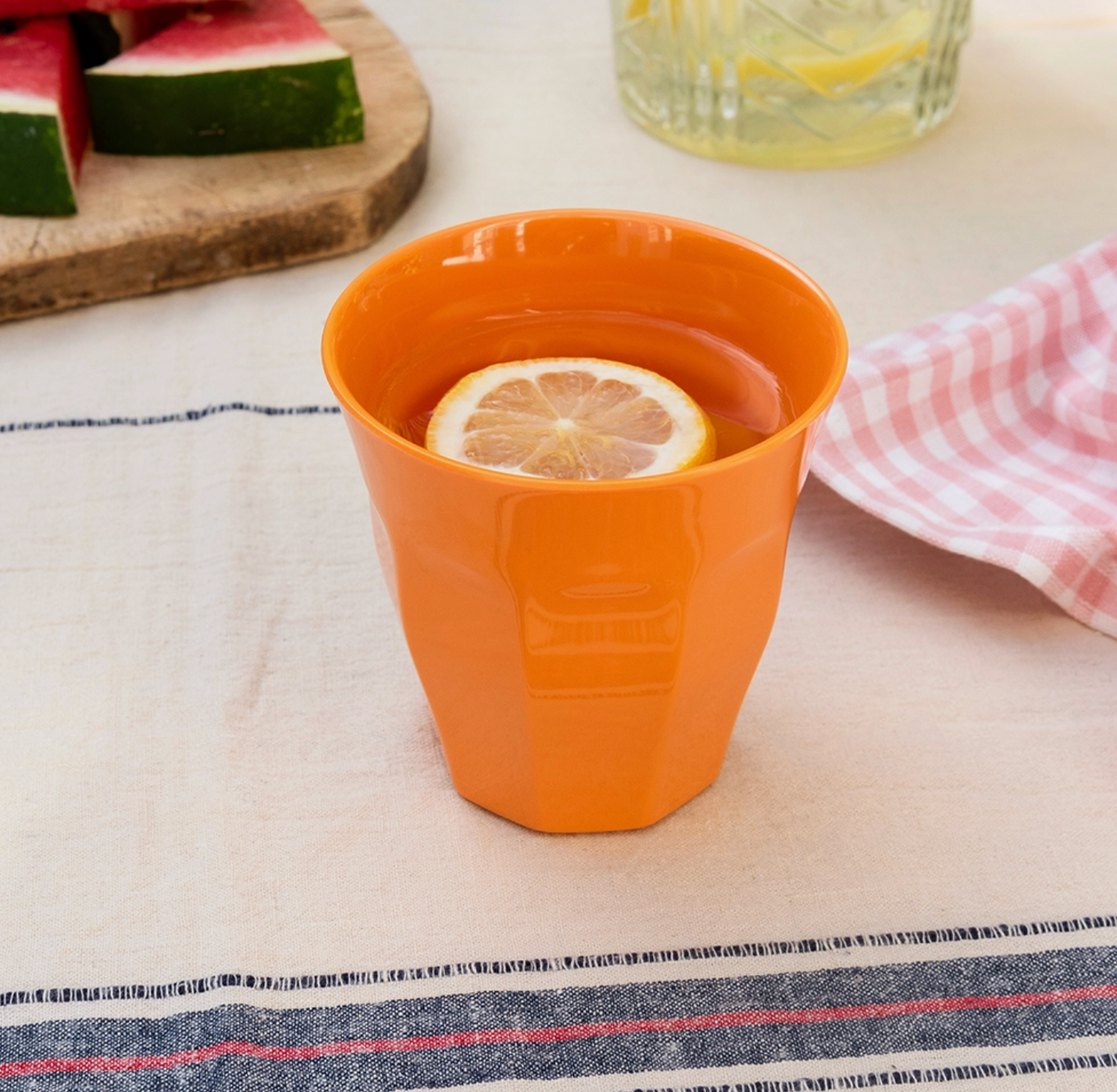 ORANGE MELAMINE CHILDREN'S BEAKERS | REX LONDON