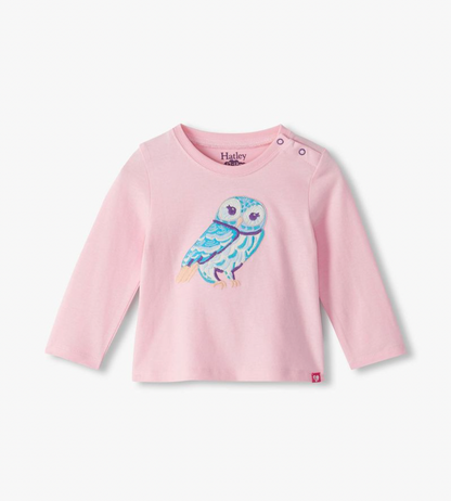 MAGESTIC OWL GATHERED BACK TEE - PINK | HATLEY