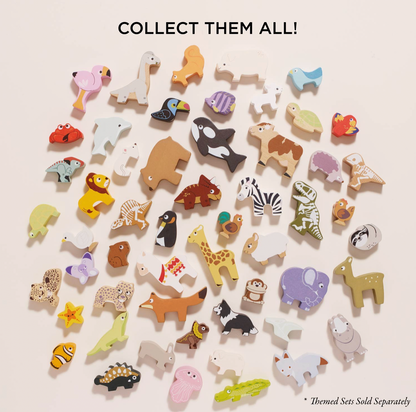 Le Toy Van Forest Stacking Wooden Animals set — additional styled scene showing the animals stacked and balanced together