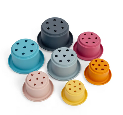 Bigjigs Toys stacking cup toy; toddler-friendly activity for exploring stacking, nesting and hands-on play