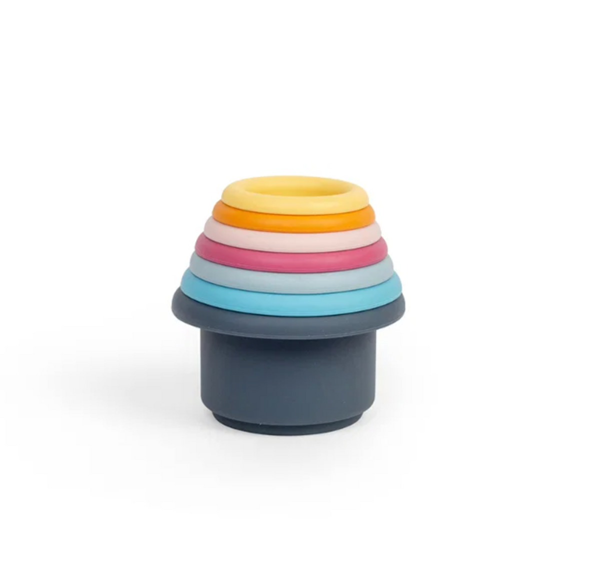 Bigjigs Toys stacking cup activity set for children aged 12 months and over; simple stacking and problem-solving play represented⠋
