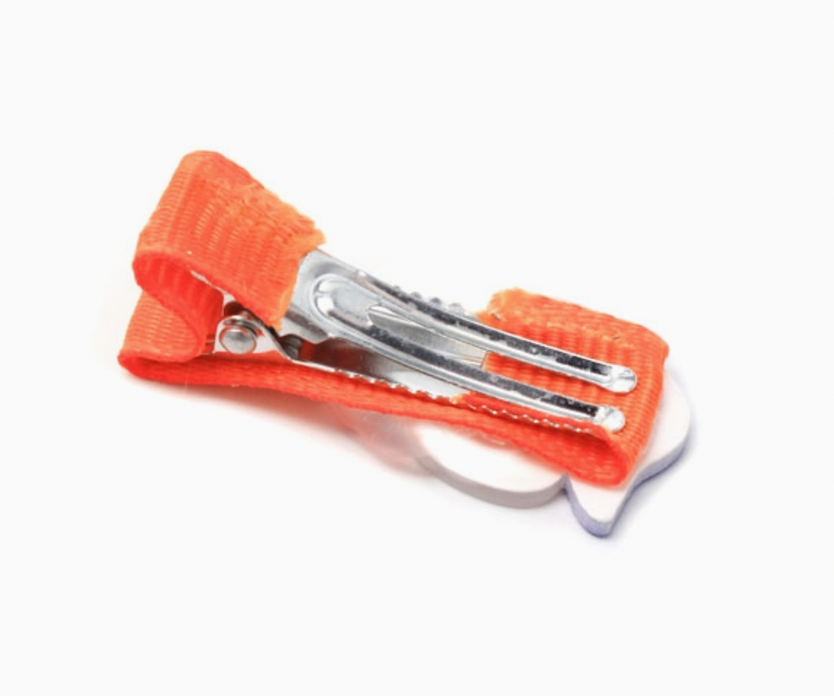 Molly & Rose cat and dog ribbon-covered hair clips product image; compact 3cm fork clips for playful everyday styling⠋