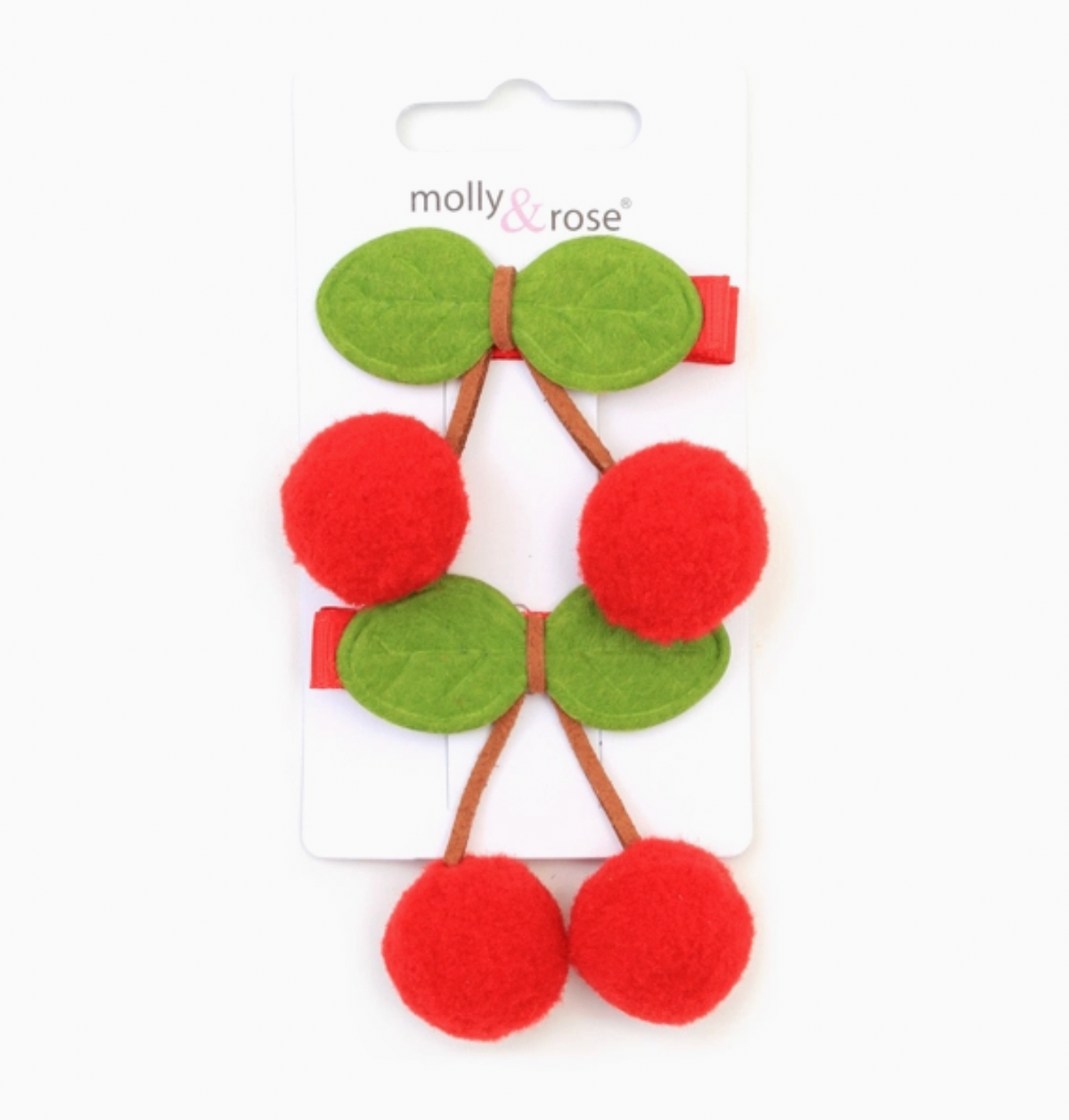 3D CHERRY COVERED HAIR CLIPS | MOLLY & ROSE