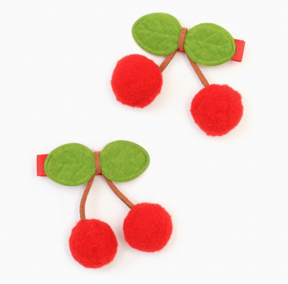 3D CHERRY COVERED HAIR CLIPS | MOLLY & ROSE