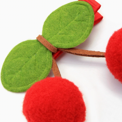 3D CHERRY COVERED HAIR CLIPS | MOLLY & ROSE