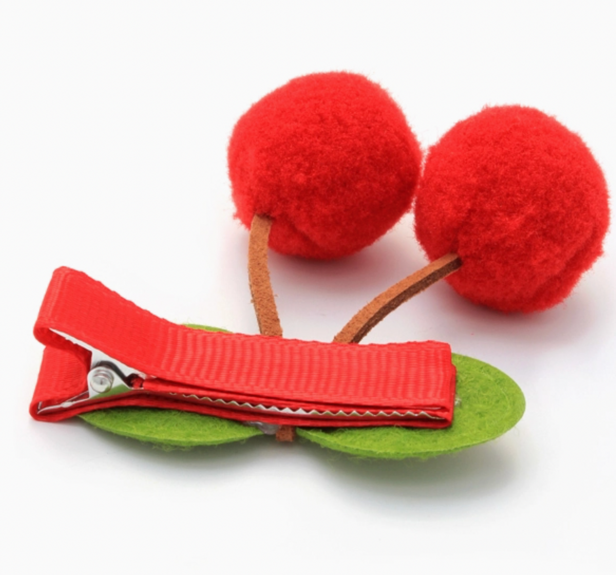 3D CHERRY COVERED HAIR CLIPS | MOLLY & ROSE