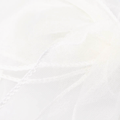 Large ivory chiffon bow hair clip by Molly & Rose; 100% polyester fabric bow with long flowing tails for occasion styling