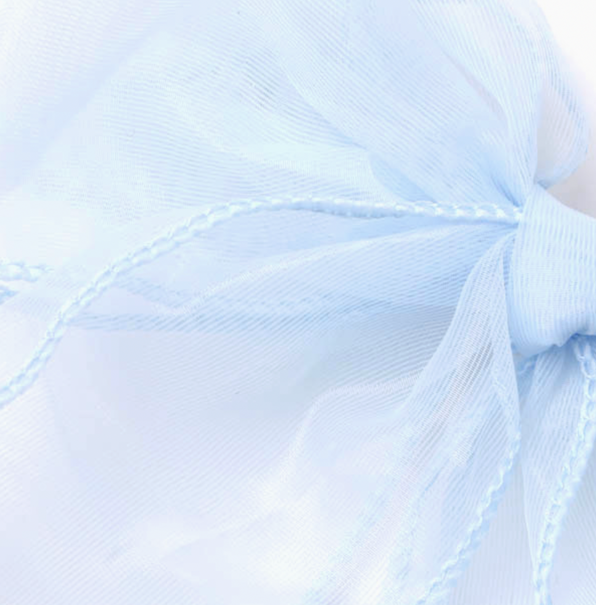 Molly & Rose statement light blue hair bow accessory; oversized 18cm chiffon double bow attached to an 8cm barrette clip