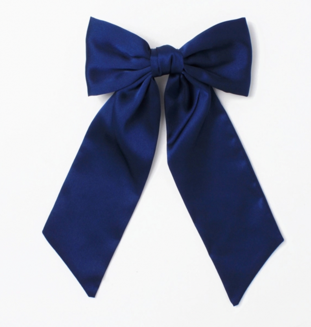 Molly & Rose large navy hair bow clip; statement navy accessory for polished occasion styling and dressing up
