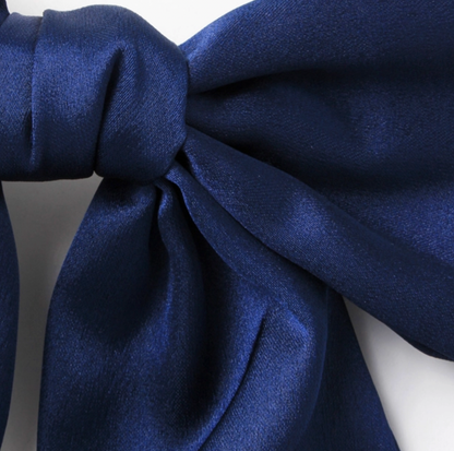 Molly & Rose navy statement hair accessory; generously sized bow clip for adding rich navy colour to an outfit