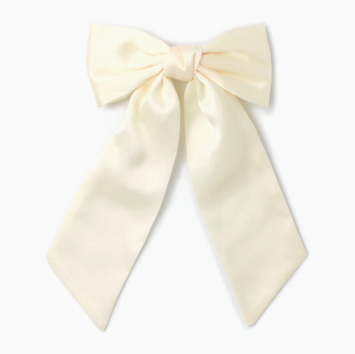 Molly & Rose large ivory hair bow clip; statement ivory accessory for polished occasion styling and dressing up