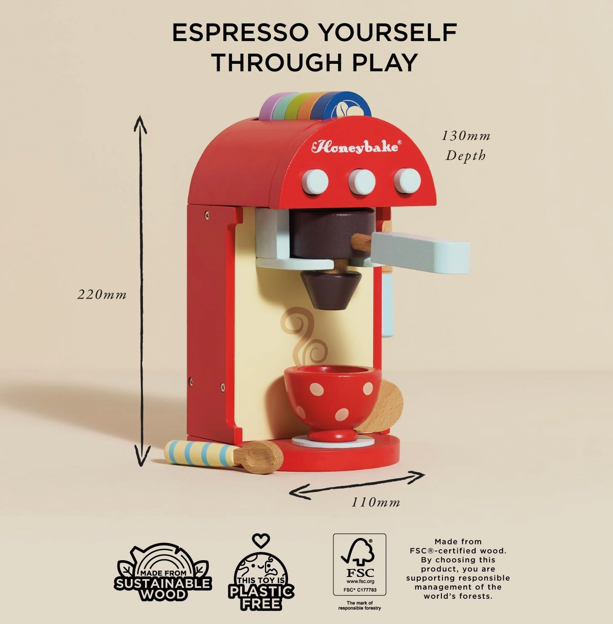 WOODEN COFFEE MACHINE & PODS | LE TOY VAN