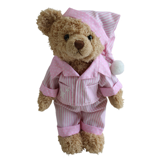PINK STRIPE PYJAMA TEDDY