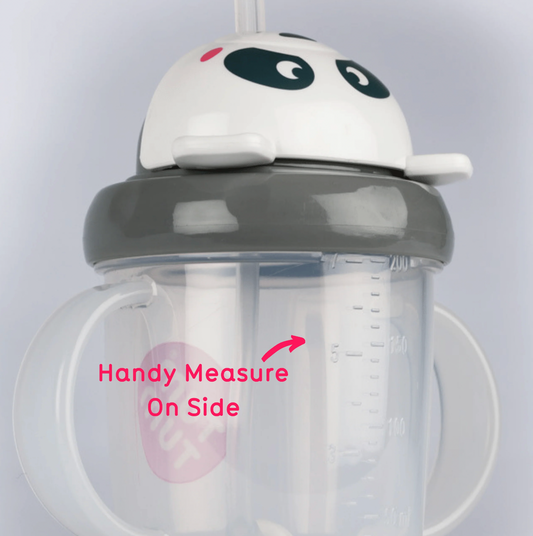 Children's cup with panda lid. TIPPY CUP WITH STRAW AND FLIP TOP LEAKPROOF LID - PANDA | TUM TUM