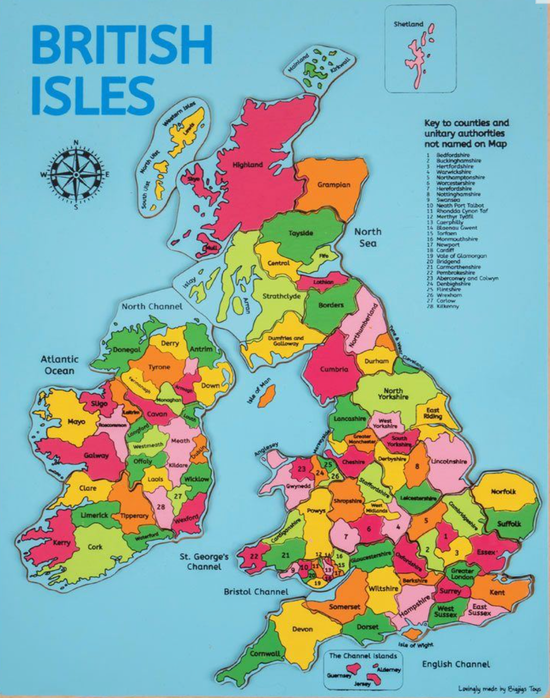 WOODEN EDUCATIONAL BRITISH ISLES INSET PUZZLE | BIGJIGS