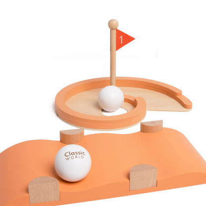 Wooden golf set with balls and flag. WOODEN GOLF SET | CLASSIC WORLD