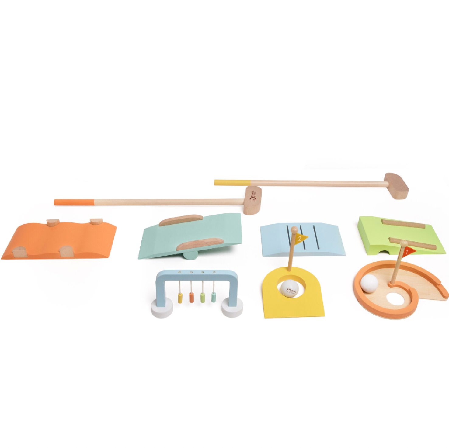 Set of colorful wooden toys. WOODEN GOLF SET | CLASSIC WORLD