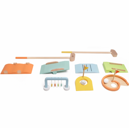 Set of colorful wooden toys. WOODEN GOLF SET | CLASSIC WORLD