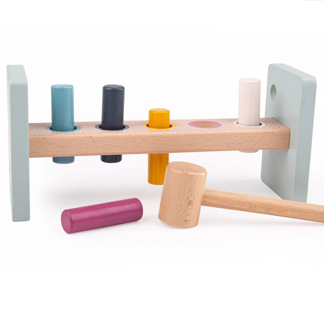 Wooden hammer and nails set on a white background WOODEN HAMMER BENCH | BIGJIGS