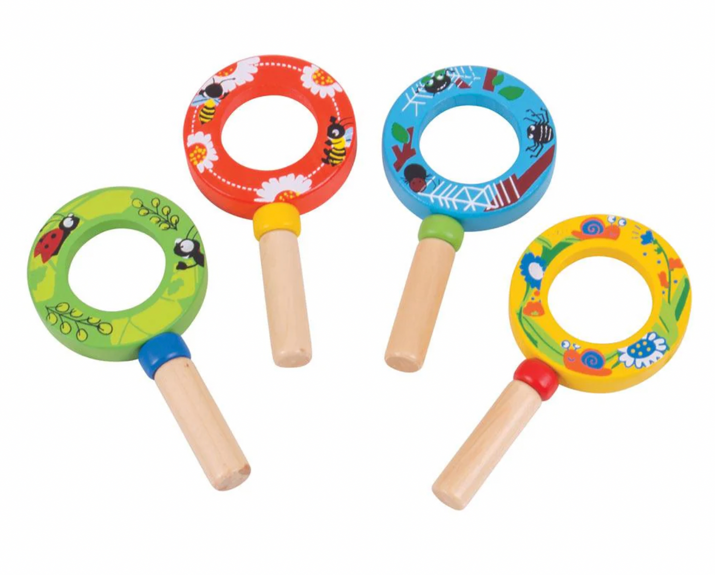 WOODEN MINI MAGNIFIERS - 4 COLOURS | BIGJIGS