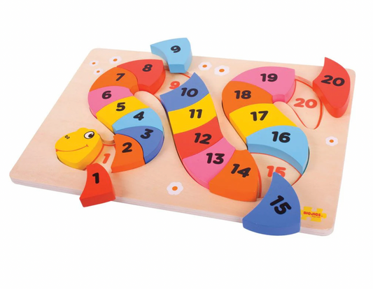 WOODEN SNAKE COUNTING NUMBERS PUZZLE | BIGJIGS
