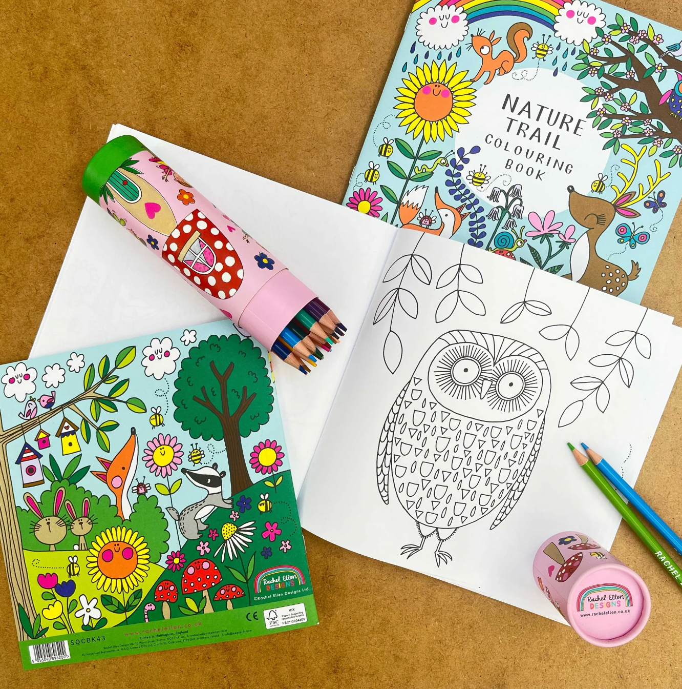 Rachel Ellen Nature Trail Colouring Book | Annabel's of Cranbrook with colouring pencisl